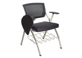 折疊帶書網(wǎng)帶寫字板培訓椅