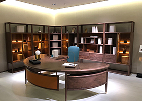 聽月純實(shí)木辦公家具班臺(tái)